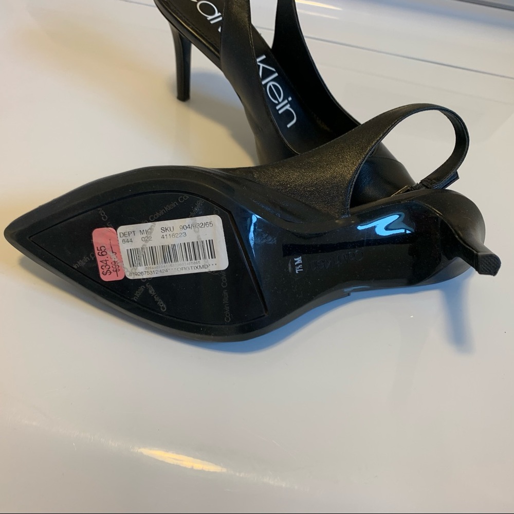 Black sling back Calvin Klein heels